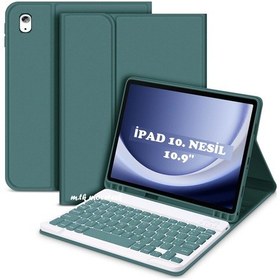 Resim M.Tk Moveteck Apple Uyumlu iPad 10.Nesil 10.9 Klavyeli Tablet Kılıfı 