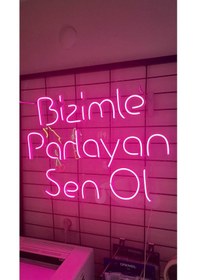 Resim Bizimle Parlayan Sen Ol Neon Led Tabela 60 X 45 Cm Pembe Renk Renkli 