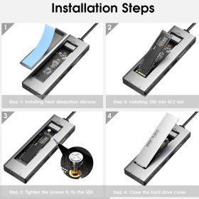 Resim Desfree 8 İN 1 USB-C HUB M.2 NVME/SATA SSD DİSK KUTUSU ÇOKLAYICI 10GBPS, 4K HDMI, PD100W 