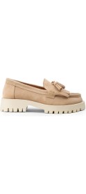 Resim Deery Kadın Hakiki Süet Bej Püsküllü Loafer - 02033ZBEJC01 