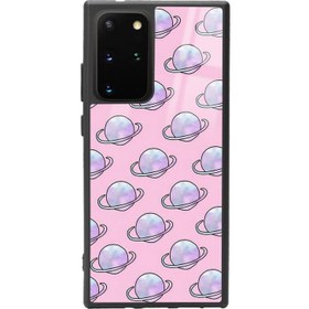 Resim Spoyi Samsung Galaxy S20 Plus Pembe Saturn Tasarımlı Glossy Telefon Kılıfı 