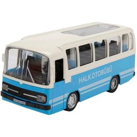 Resim Maxx Wheels Sesli Ve Işıklı Nostaljik Halk Otobüsü 15 Cm. - Mavi 