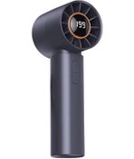 Resim Taşınabililir Mini Usb Şarjlı Turbo Dijital Ekranlı El Vantilatör Fan Soğutucu T12 Gri 