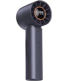 Resim Taşınabililir Mini Usb Şarjlı Turbo Dijital Ekranlı El Vantilatör Fan Soğutucu T12 Gri 