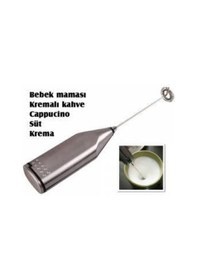 Resim Mikser Mini Pilli Portatif Karıştırıcı El Mikseri 