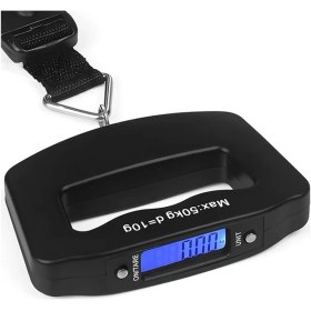 Resim Willowhaven Siyah Kurdele Dijital El Tipi Bavul Terazisi 50kg Lcd Ekran Seyahat Aksesuarı 