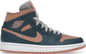 Resim Air Jordan 1 Mid Dark Teal Green BQ6472-308 Kadın Spor Ayakkabı Nike