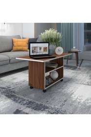 Resim Kenzlife Orta Salon Sehpası Atina Cvz 075*070*50 Tekerlekli Yemek Masası 