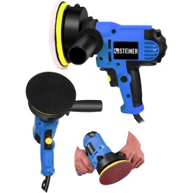 Resim Steiner Germany Technology 1200 Watt Profesyonel 6 Kademe Devirli Pasta Cila Polisaj Makinesi Mavi 