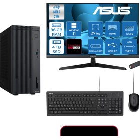 Resim Asus Expertcenter P500MV Intel® Core™ Ultra 5 210H 4.8ghz Aı 96GB Ddr5 4tb SSD 27" 120Hz 4GB/RX550 WIN11HOME Mini Tower Masaüstü Bilgisayar E52108512B0D21H35+ZETTAUSBBELLEK 