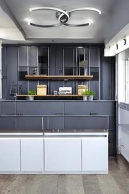 Resim LEGACY Duru Gri Renk Modern Tasarım Salon - Mutfak - Hol - Yatak Odası Beyaz Ledli Avize Gri 55 x 35 
