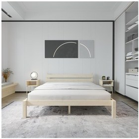 Resim Letto Model Doğal Çam Ahşap Karyola-112 90 x 190 