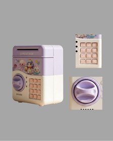 Resim Çocuklar İçin Elektronik Şifreli Para Biriktirme Kumbarası Mor 