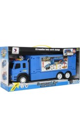 Resim MEGA Sürtmeli Sesli ve Işıklı Iş Makinesi Taşıyıcı Mavi Tır 