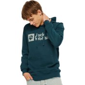 Resim JACK WOLFSKIN ERKEK SWEATSHIRT Arthur Hoody Yeşil Kapüşonlu 