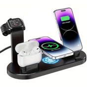 Resim Markafox 4'ü 1 Arada Kablosuz Çok İşlevli Şarj İstasyonu – Telefon, Akıllı Saat, Kulaklık Uyumlu 