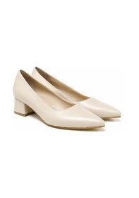 Resim Topuklu/ Stiletto Kadın Rc-4004 Deriden Krem Krem 