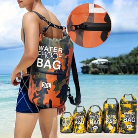 Resim 1 adet Yüksek Kaliteli Kuru Çanta Sırt Çantası Islak Ayrım Cebi ile - 5L ve 30L Boyutları, Kilitleme Kapama, Kamuflaj Bulut Deseni, Turuncu - Trekkingle, Kano, Tekne, Yüzme ve Açık Hava Su Sporları için İdeal, Kano Ekipmanları | Güvenli Fermuarlı Kapama | Sağlam Tutacaklar 
