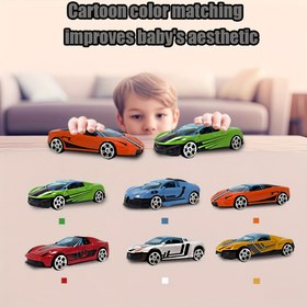 Resim Çocuk Oyuncak Araba Kayar Model Yarış Seti Noel Hediyesi, Cadılar Bayramı Partisi İkramı, Doğum Günü Partisi Ödülü, Karnaval Ödülleri, Renkli Rastgele Desenlerle Anaokulu Çocuk Oyuncakları 