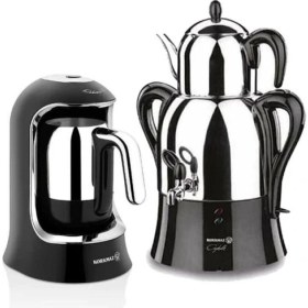 Resim Korkmaz Çaykolik Çelik Semaver ve Kahvekolik Kahve Makinesi 