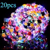 Resim 20 adet LED Çiçek Tiara Kafa Bandı - Kadınlar için Canlı Parlayan Gül ve Çiçekli Halka, Mükemmel Noel, Cadılar Bayramı, Düğünler, Plaj Partileri ve Doğum Günüler için Bayram Kafa Giyim | Canlı Kafa Bandı | Plastik Kafa Bandı, Çiçek Tiara Kafa Bandı 