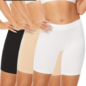 Resim 3 Adet Tek Renk Yüksek Bel Rahat Nefes Alabilen Kadın İç Çamaşırı 