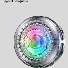 Resim Telefon Soğutucu Fan RGB Işık Mobil Gaming İçin Süper Soğutma 