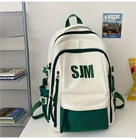 Resim Honeybeeshop Yeşil Kampüs Seyahat Sırt Çantası Yüksek Estetik Dayanıklı Ve Rahat Yeşil 