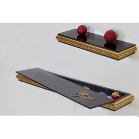 Resim Decorotti Altın Varaklı Gizli Bölmeli Duvar Rafı - Cirino A2-3 