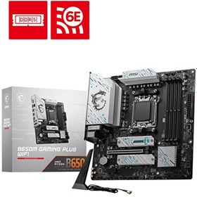 Resim B650M Gaming Plus WiFi AMD B650 Soket AM5 DDR5 7200+(OC)MHz mATX Gaming Anakart 