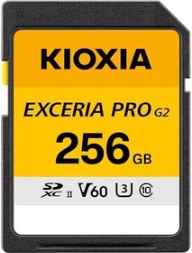 Resim KIOXIA EXCERIA PRO G2 256GB SDXC UHS-II Hafıza Kartı - V60 U3 C10-300MB/s Okuma 250MB/s Yazma - 8K 4K Video Kayıt - İçerik Üretimi 