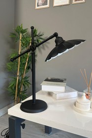 Resim Bamyum Risso Siyah Başlık Siyah Gövde Masa Lambası Dekoratif Abajur Çocuk Odası Başucu Lambası 