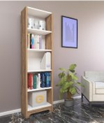 Resim Nur Mobilya Ece 5 Raflı Kitaplık Atlantik Çam 