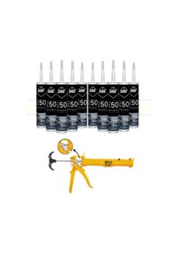 Resim Selsil Silikonize Mastik 500 Gr Beyaz 10 Adet ,alüminyum Tabanca Beyaz 