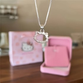 Resim 1pc Sanrio for hello kitty Zinc Alloy Necklace - Elegant & Sweet Pendant with Sparkling Rhinestones, Ideal Valentine'S Day Gift, Perfect for Daily Occasions, Festive Accessory|Playful Accessory|Detailed Craftsmanship, for Hello Kitty Accessories 