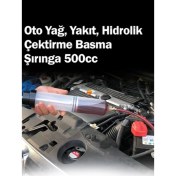 Resim Dorf Oto Şırınga 500CC Yağ Yakıt Hidrolik Sıvı Çekme Basma Enjektör 