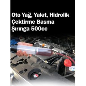 Resim Dorf Oto Şırınga 500CC Yağ Yakıt Hidrolik Sıvı Çekme Basma Enjektör 