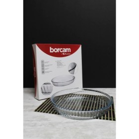 Resim Yuvarlak Cam Tepsi 2950 Cc, Beyaz, Dayanıklı ve Şık Tasarım 