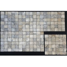 Resim Pietramosaic Gümüş/Silver Traverten Eskitme Doğal Taş Mozaik 