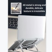 Resim Ayarlanabilir Alüminyum Dizüstü Bilgisayar Standı - Taşınabilir, Katlanabilir ve Yükseklik-Açı Desteği, Çalışma veya Çalışma Sırasında Artan Konfor ve Ergonomik Duruş İçin, Masa İçin Dizüstü Bilgisayar Standı 