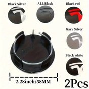 Resim Chuangyinshop 2 Adet 58mm Abs Tesla Model X Y S 3 Jant Kapakları Siyah Kırmızı Gümüş Karbon Fiber 
