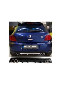Resim Peugeot 307 Difüzör Arka Tampon Eki 4 Egzoz Çıkışlı Siyah Lüx Tip 