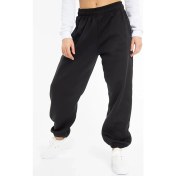 Resim Bluu Unisex Mevsimlik Kumaş Elastik Bel Joggers Pantolon Eşofman Altı Siyah 