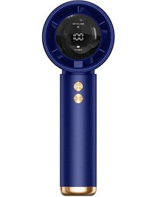 Resim Usb Şarjlı El Tipi Vantilatör, Yüksek Hızlı Turbo Fan Mavi, 