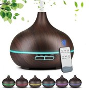 Resim Genel Markalar 550 ml Aroma Difüzörü Buhar Ultrasonik 7 Renk Led Işıklı Aromatik Oda Kokusu Hava Nemlendirici 