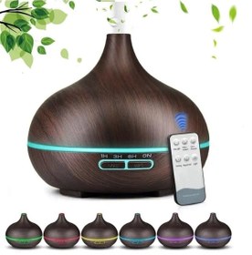 Resim Genel Markalar 550 ml Aroma Difüzörü Buhar Ultrasonik 7 Renk Led Işıklı Aromatik Oda Kokusu Hava Nemlendirici 