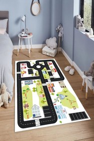 Resim YTR HOME Makinede Yıkanabilir Kaymaz Taban Leke Tutmaz Eğitici Bebek Ve Çocuk Odası Halısı Oyun Matı 