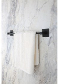 Resim MultiStore Siyah Kare Yapışkanlı Uzun Havluluk / Açık Tuvalet Kağıtlığı 2li Banyo Düzenleyici Seti Siyah 