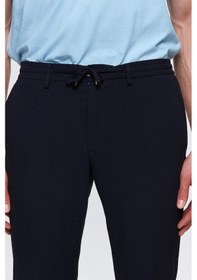 Resim D's Damat Ds Damat Slim Fit Lacivert Beli Lastikli Bağcıklı Fermuarlı Likralı Rahat Jogger Pantolon 2HC03ORTJGR01 Lacivert 