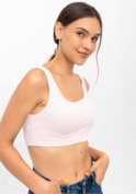 Resim Moda Şahsenem Kadın Tozpembe Askılı Crop Top Bluz 